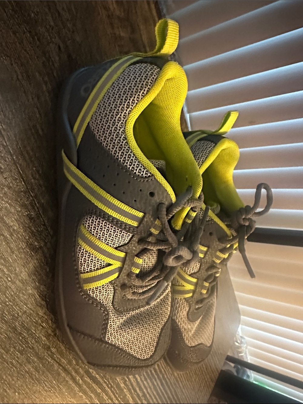 Xero Shoes Gray & Neon Yellow Athletic Sneakers Kids size 4 barefoot wide toebox